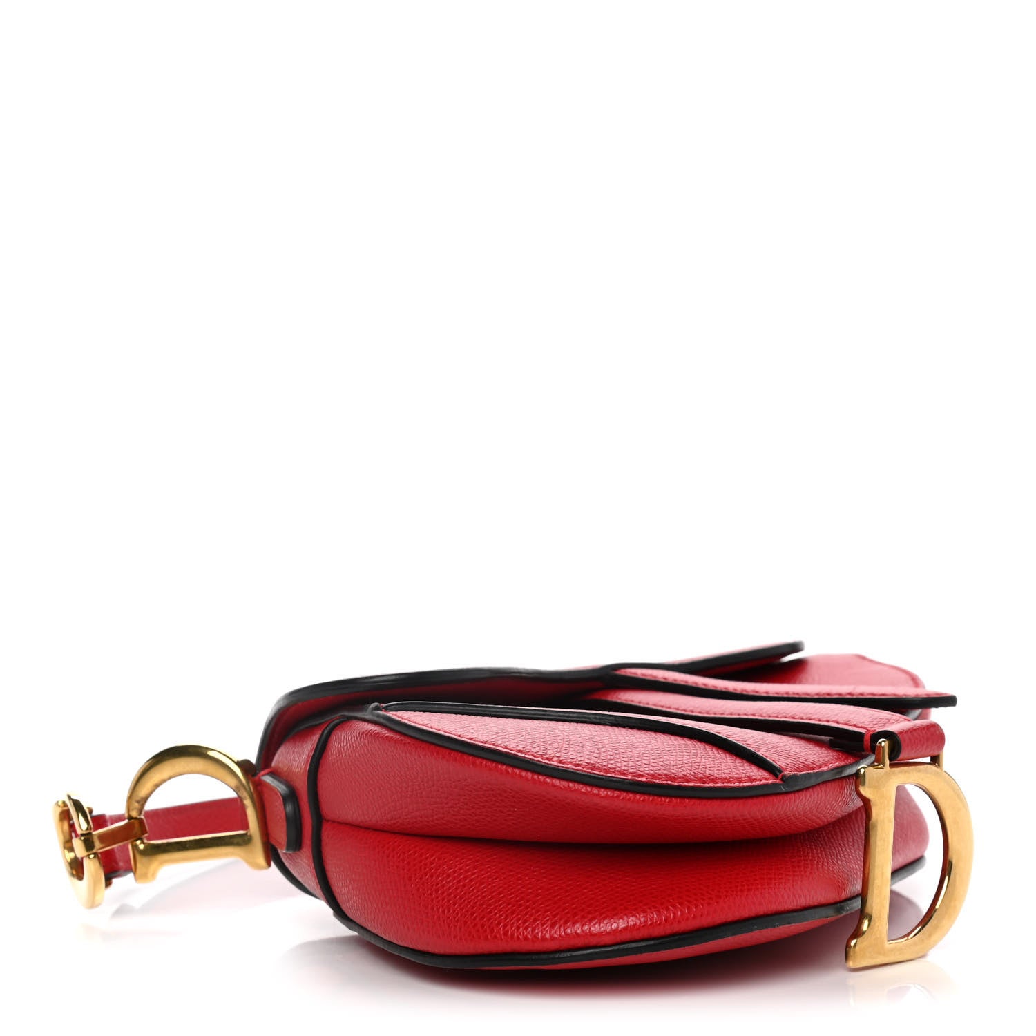 Christian Dior Grained Calfskin Mini Saddle Bag Red 4 of 11