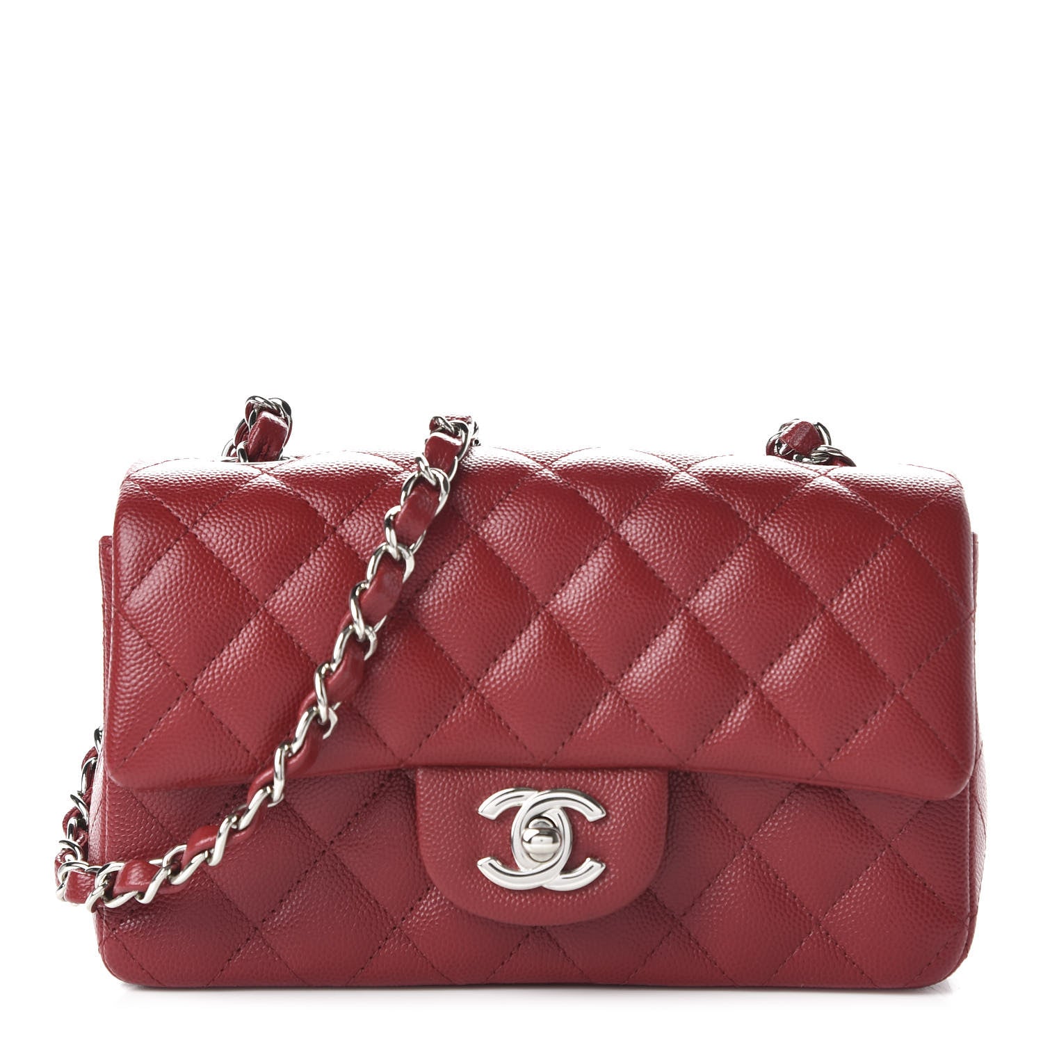 Chanel Caviar Quilted Mini Rectangular Flap Dark Red 1 of 11