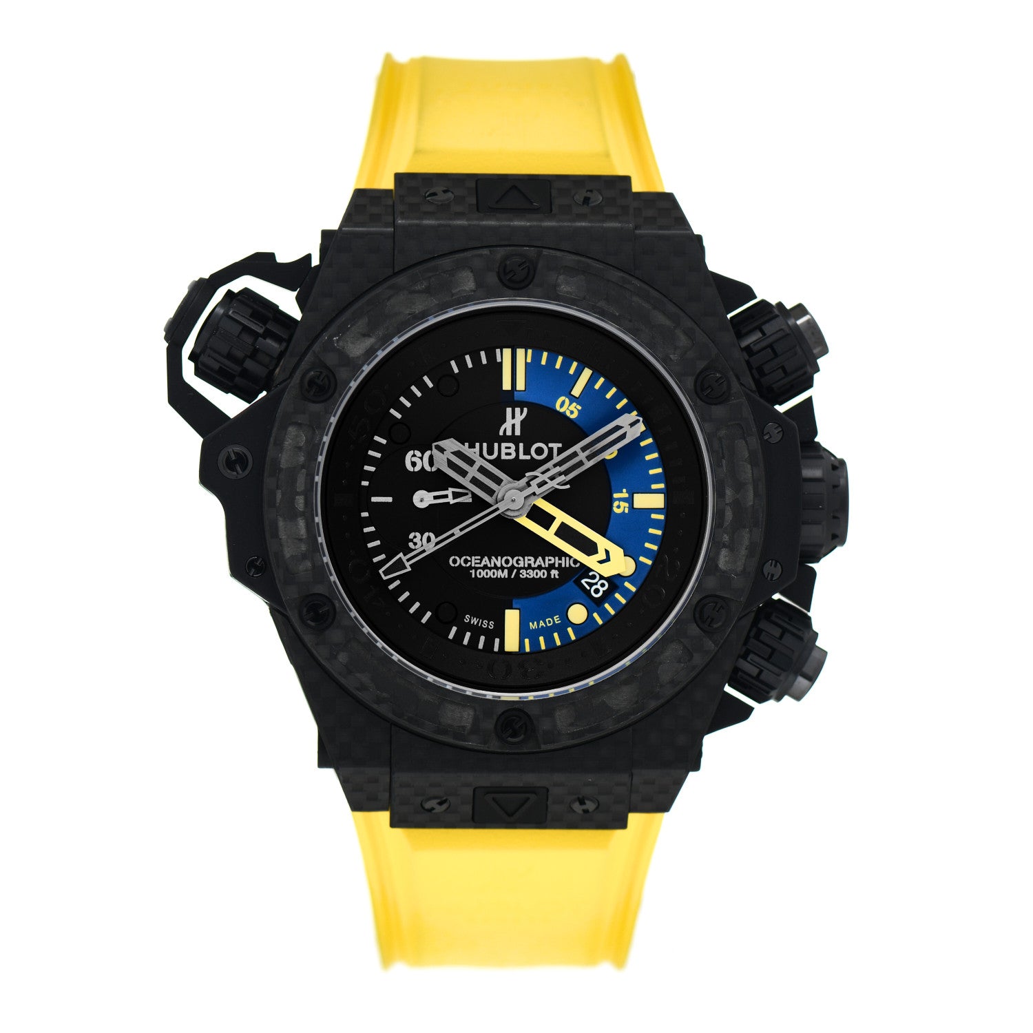 Hublot Carbon Rubber 48mm Big Bang King Power Oceanographic 1000 Automatic Watch Yellow 732.QX.1140.RX 1 of 4