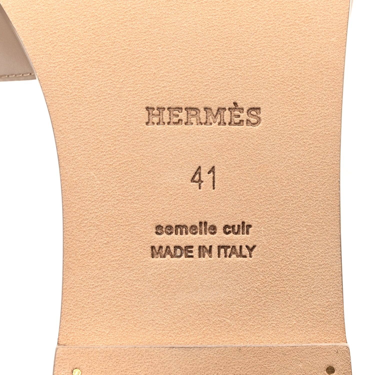 Hermes Box Calfskin Oran Sandals 41 Beige Mastic 6 of 9