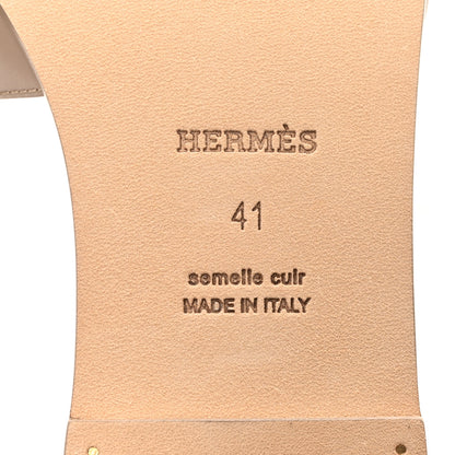 Hermes Box Calfskin Oran Sandals 41 Beige Mastic 6 of 9