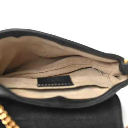 Gucci Pebbled Calfskin Small 1973 Chain Shoulder Bag Black 6 of 10