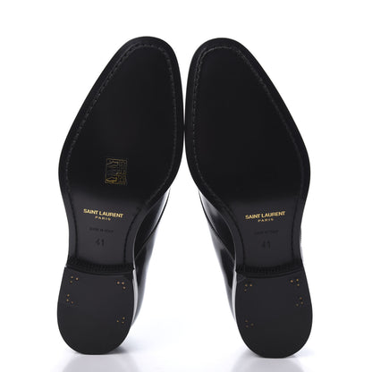 Saint Laurent Patent Calfskin Mens Smoking 25 Derby Lace Up Shoes 41 Black 5 of 10