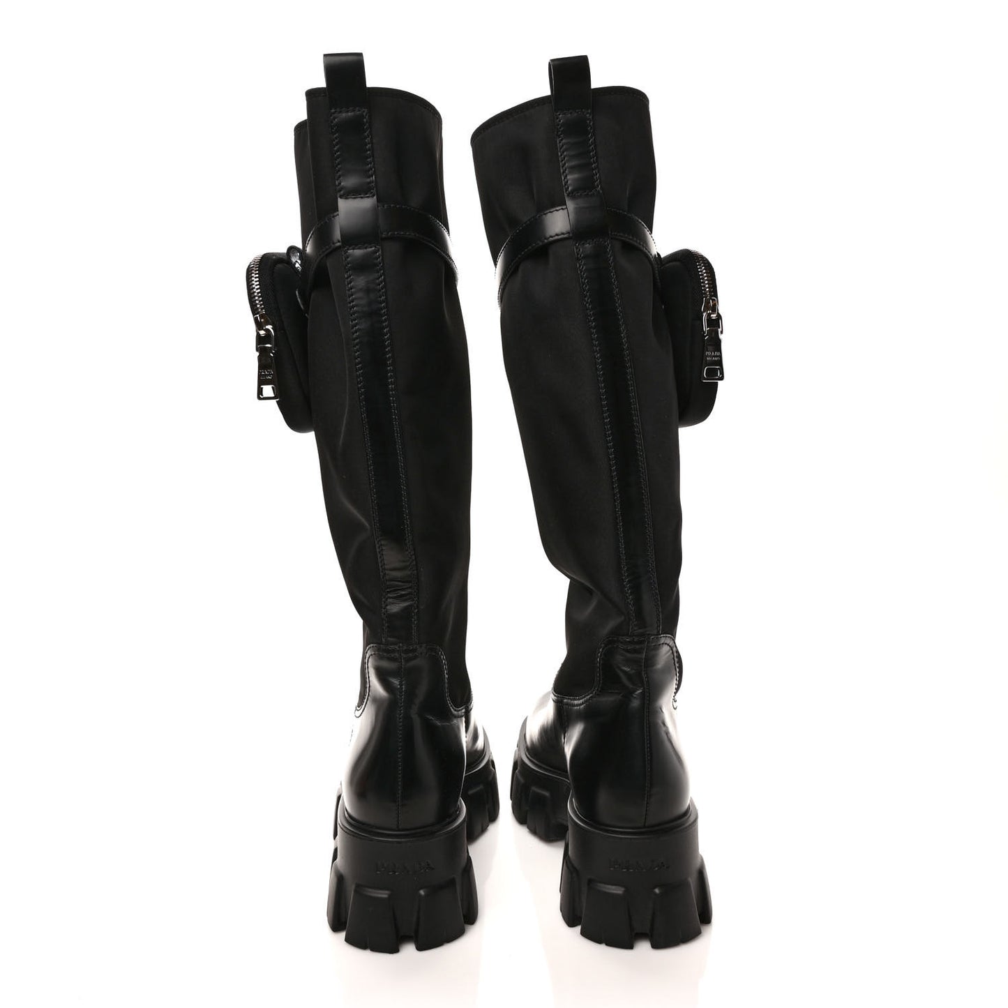Spazzolato Rois Re-Nylon Metal Triangle Logo Monolith Pouch Pocket 55mm Tall Boots 39 Black