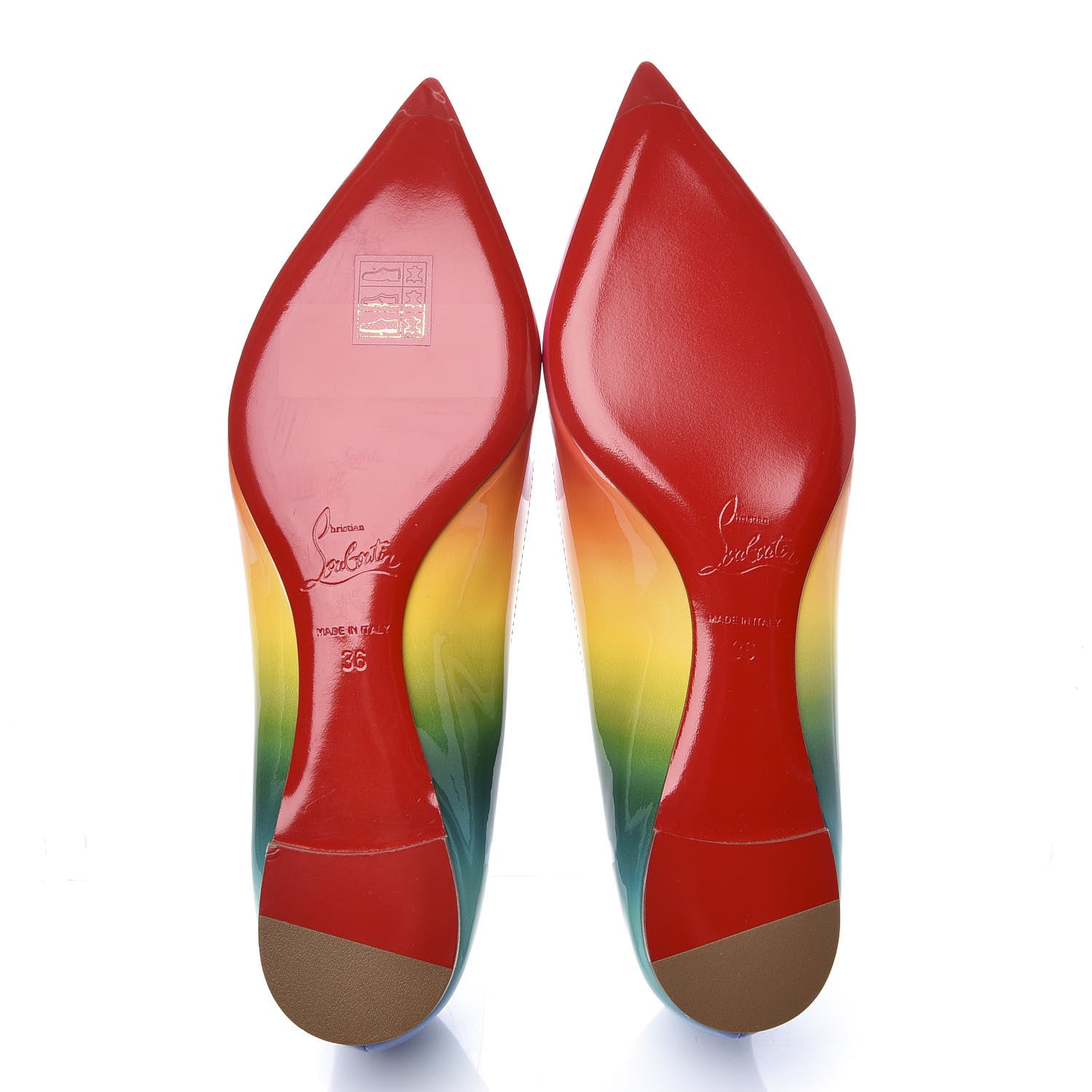 Christian Louboutin Patent Rainbow Ballalla Flats 36 Multicolor 6 of 10