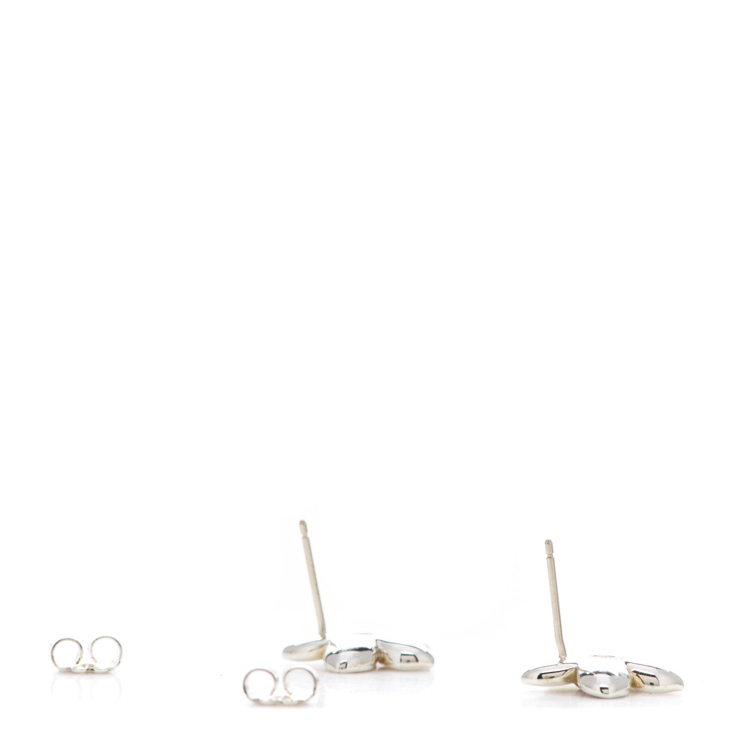 Tiffany Sterling Silver Pink Tourmaline Flower Stud Earrings 3 of 4