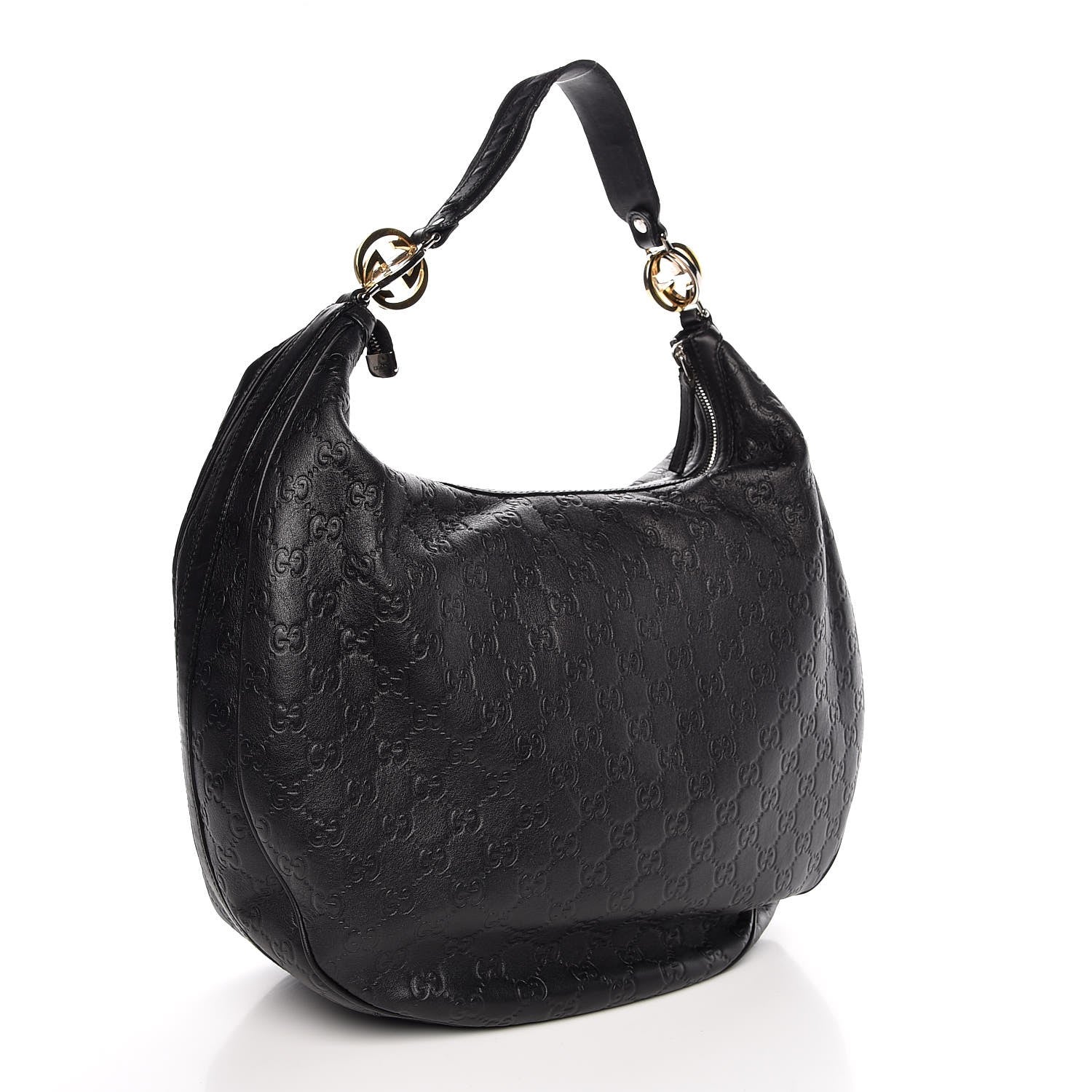 Gucci Guccissima Large GG Twins Hobo Black 3 of 7