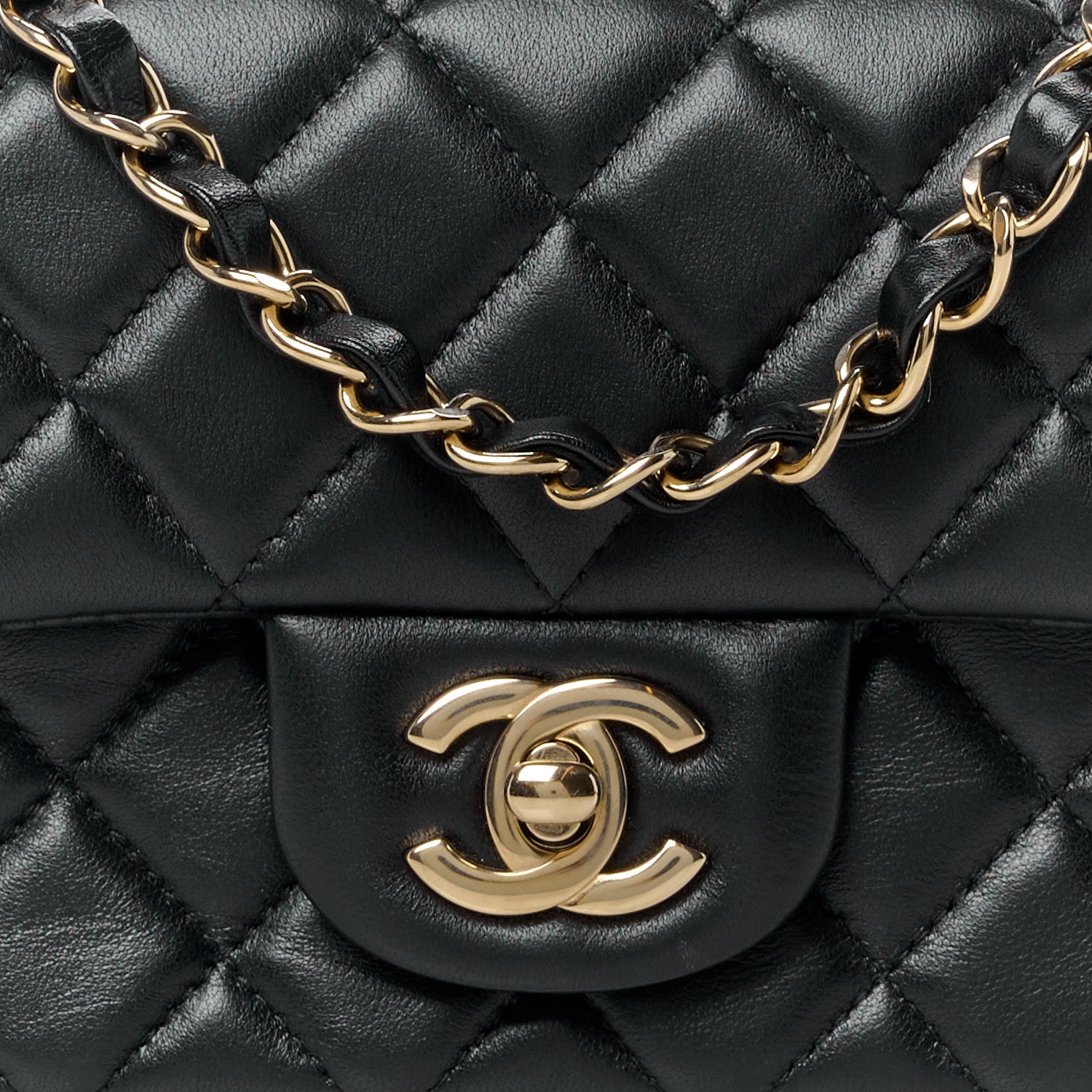 Chanel Lambskin Quilted Mini Rectangular Flap Black 9 of 12
