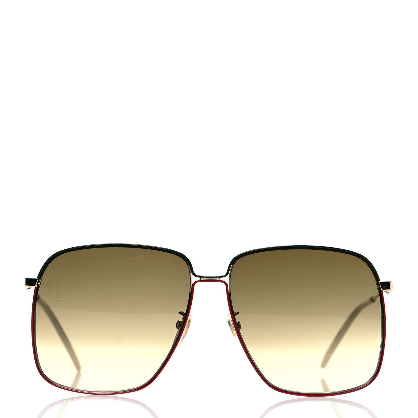 Web Rectangular Frame Interlocking G Sunglasses GG0394S Green Red