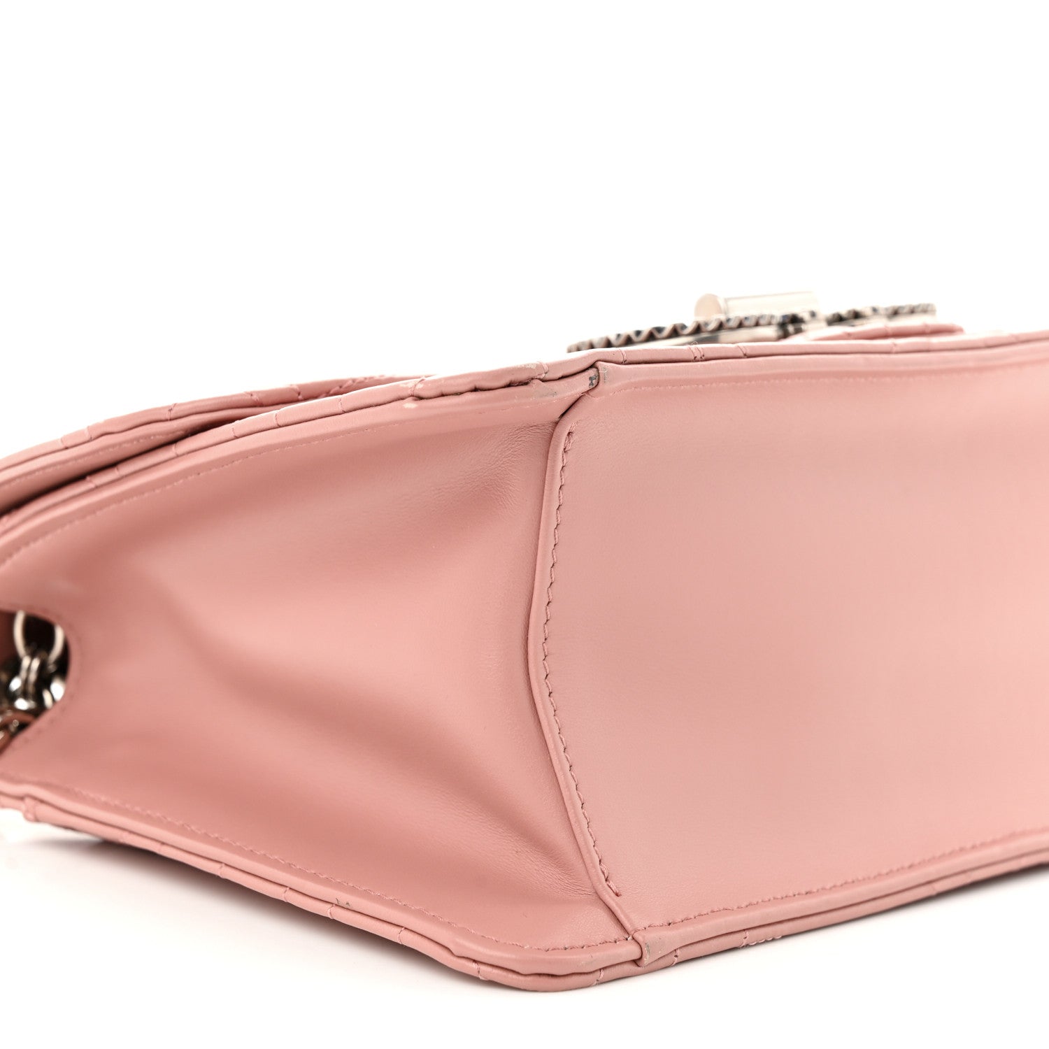 Salvatore Ferragamo Calfskin Quilted Gancini Flap Bag Antique Rose 9 of 13
