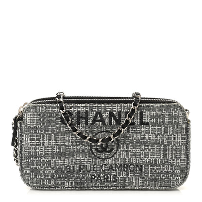 Chanel Canvas Small Deauville Clutch With Chain Charcoal 1 of 10