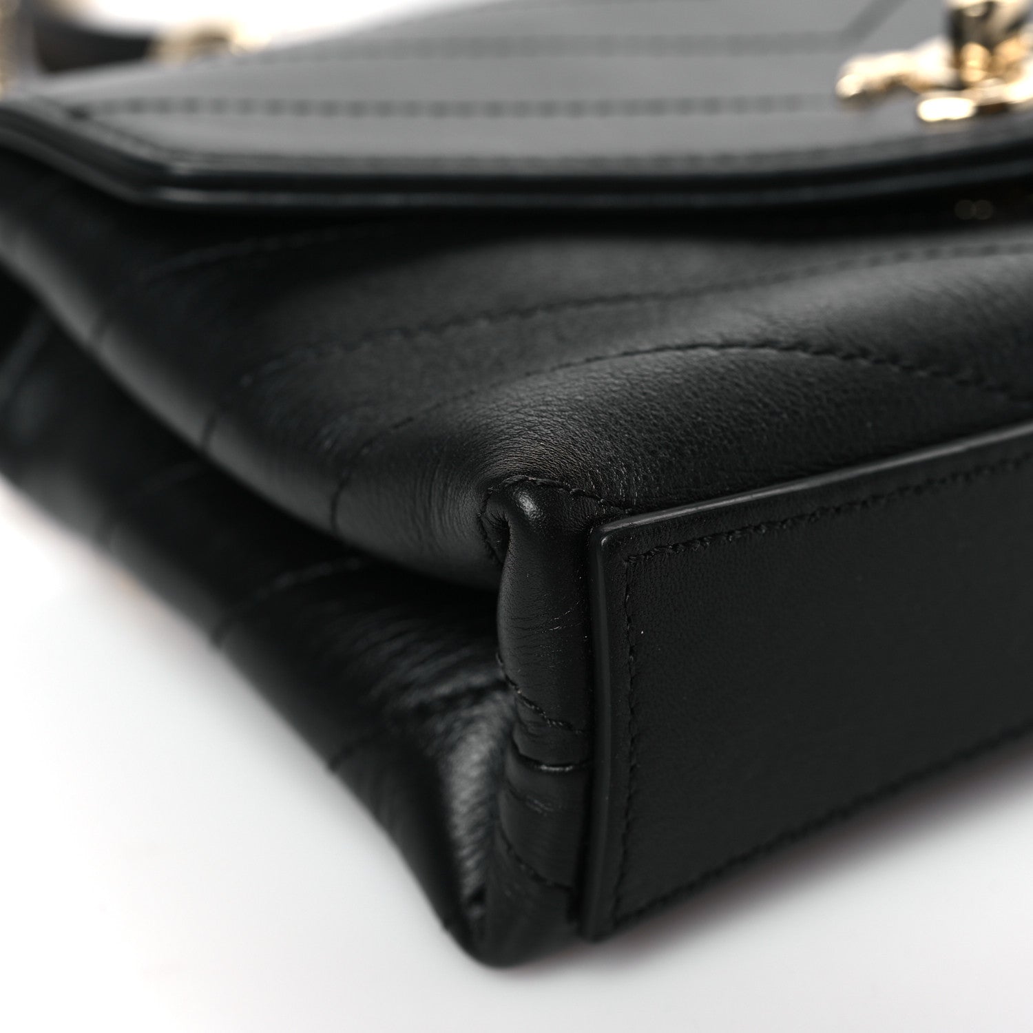 Chanel Calfskin Chevron Stitched Coco Waist Bag Black 8 of 9