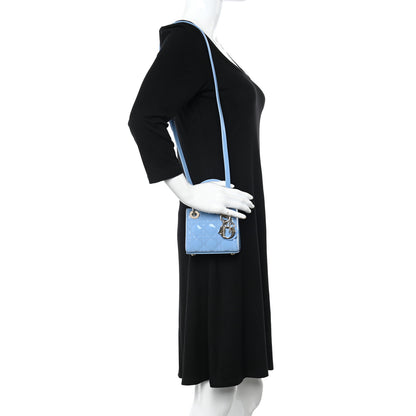 Christian Dior Patent Cannage Micro Lady Dior Cornflower Blue 2 of 14
