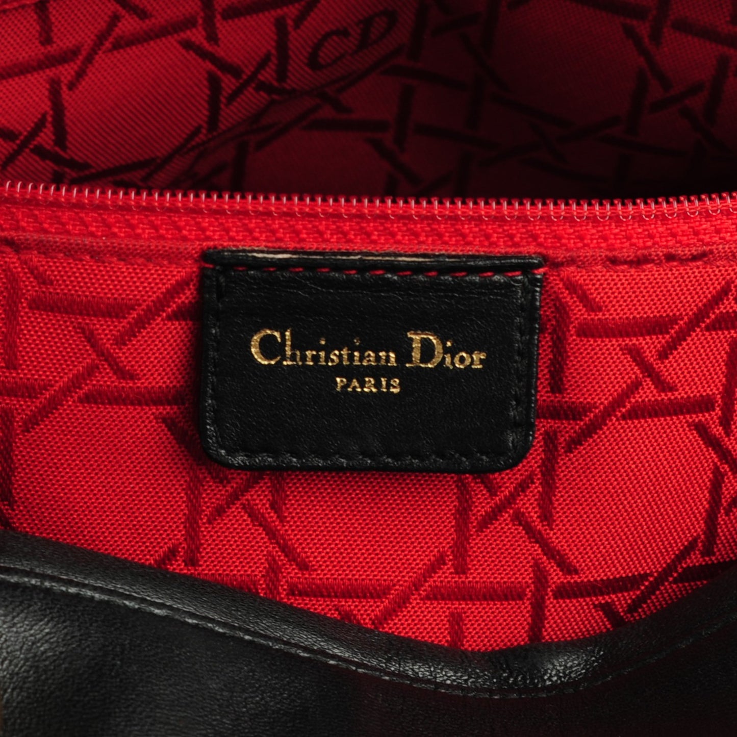 Lambskin Cannage Large Lady Dior Black