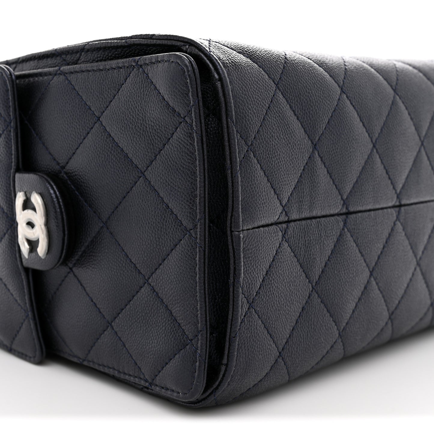 Caviar Quilted Small Chanel 25 Handbag Dark Navy