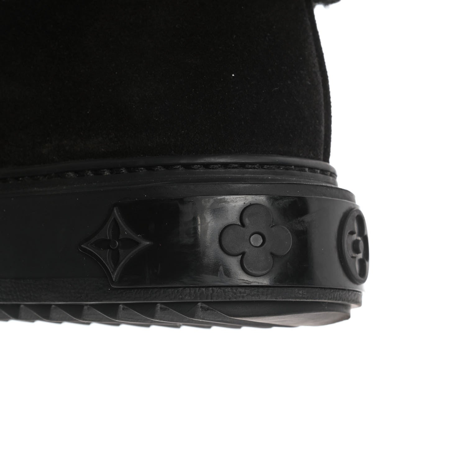 Louis Vuitton Suede Calfskin Shearling Snowdrop Flat Ankle Boot 37.5 Black 11 of 13