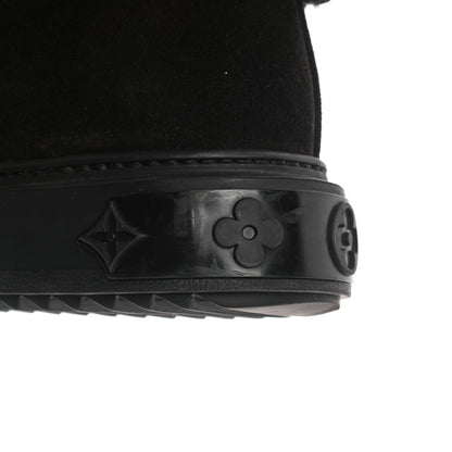 Louis Vuitton Suede Calfskin Shearling Snowdrop Flat Ankle Boot 37.5 Black 11 of 13