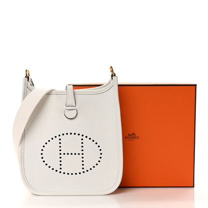 Hermes Taurillon Clemence Amazone Evelyne TPM New White 9 of 9