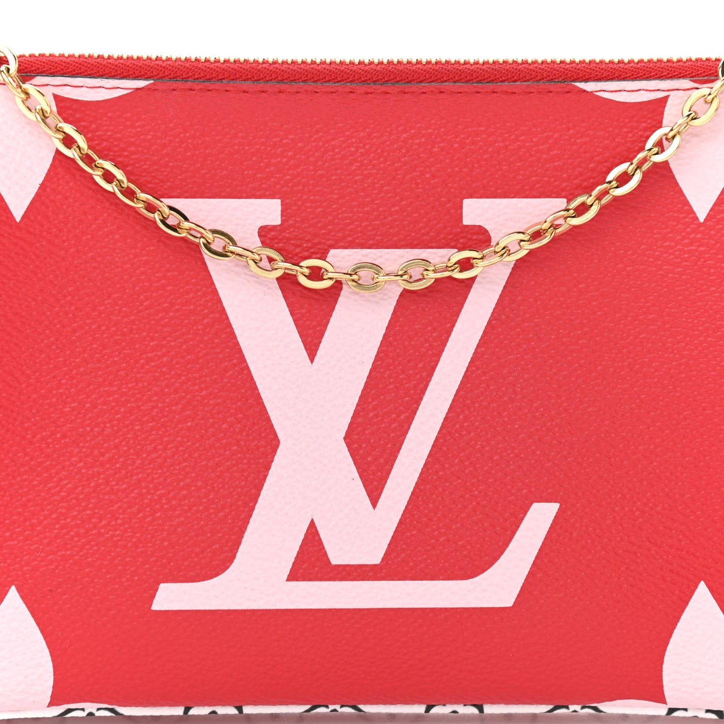 Monogram Giant Double Zip Pochette Rouge