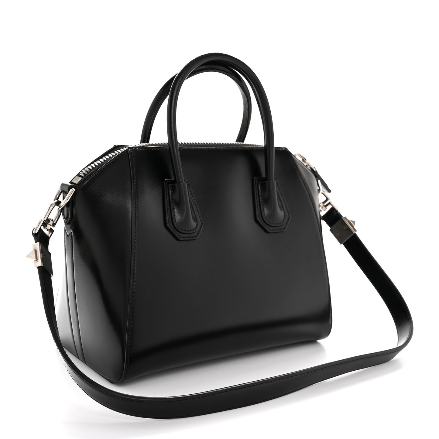 Shiny Lord Calfskin Small Antigona Black