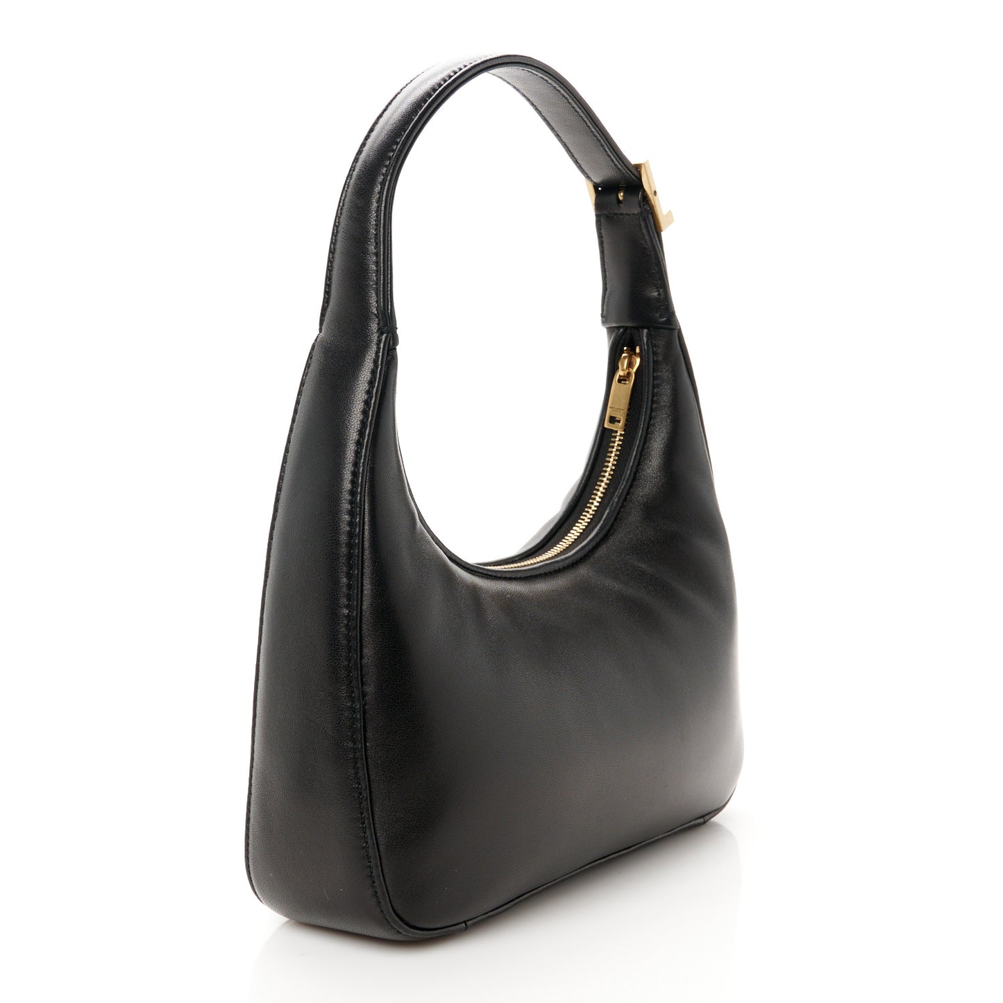 Plunged Lambskin Calypso Mini Hobo Black