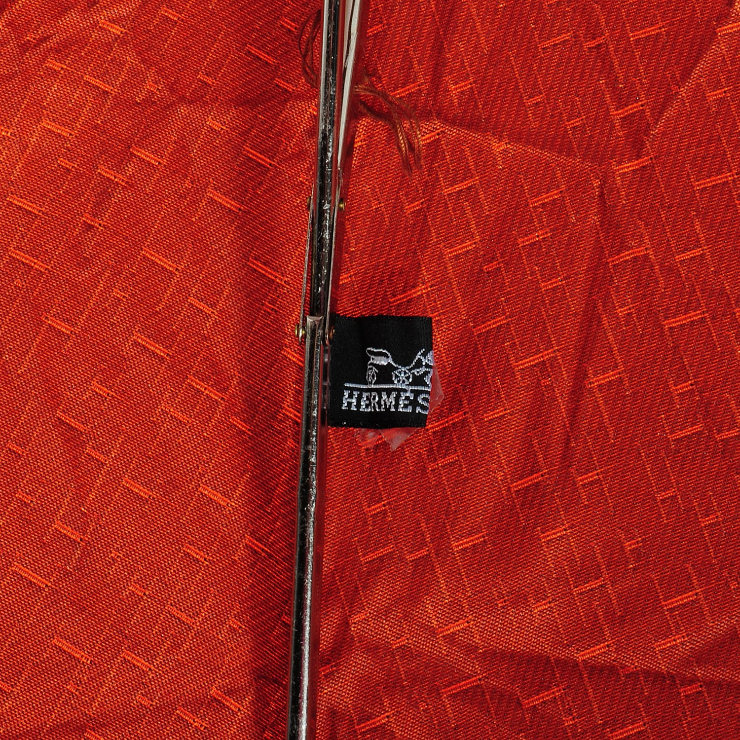 Hermes Jacquard Canvas Pluie De H Folding Umbrella Orange 3 of 5