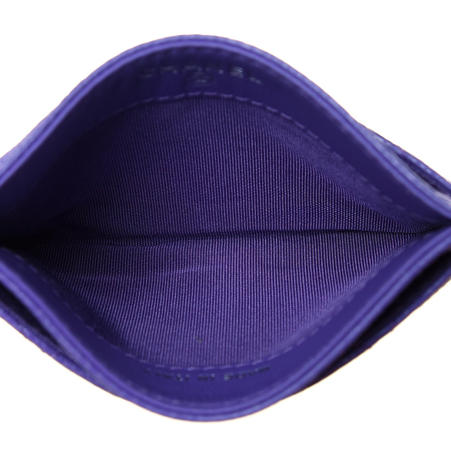 Caviar Quilted Incognito Card Holder Purple