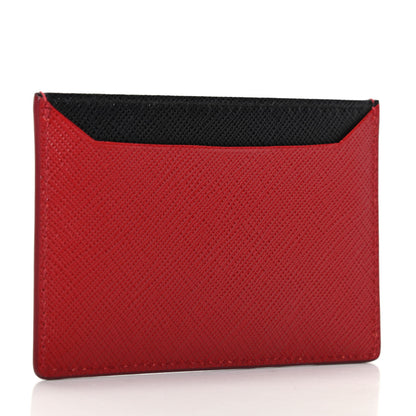 Prada Saffiano Metal Card Case Rubino Black 3 of 7