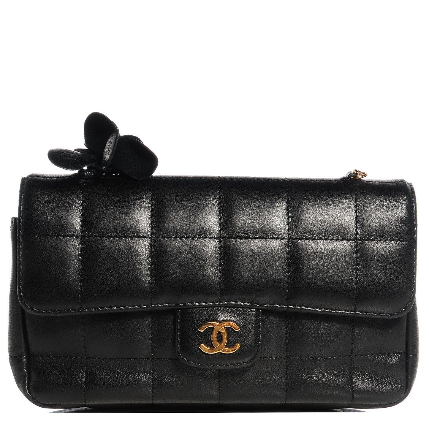 Lambskin Camellia Mini Flap Black
