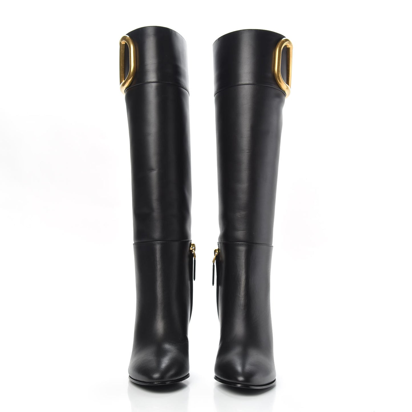 Calfskin Vlogo Knee High 85mm Boots 35 Black