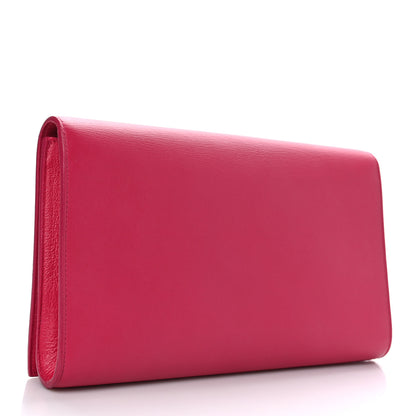 Saint Laurent Calfskin Monogram Large Belle De Jour Clutch Lipstick Fuchsia 3 of 6