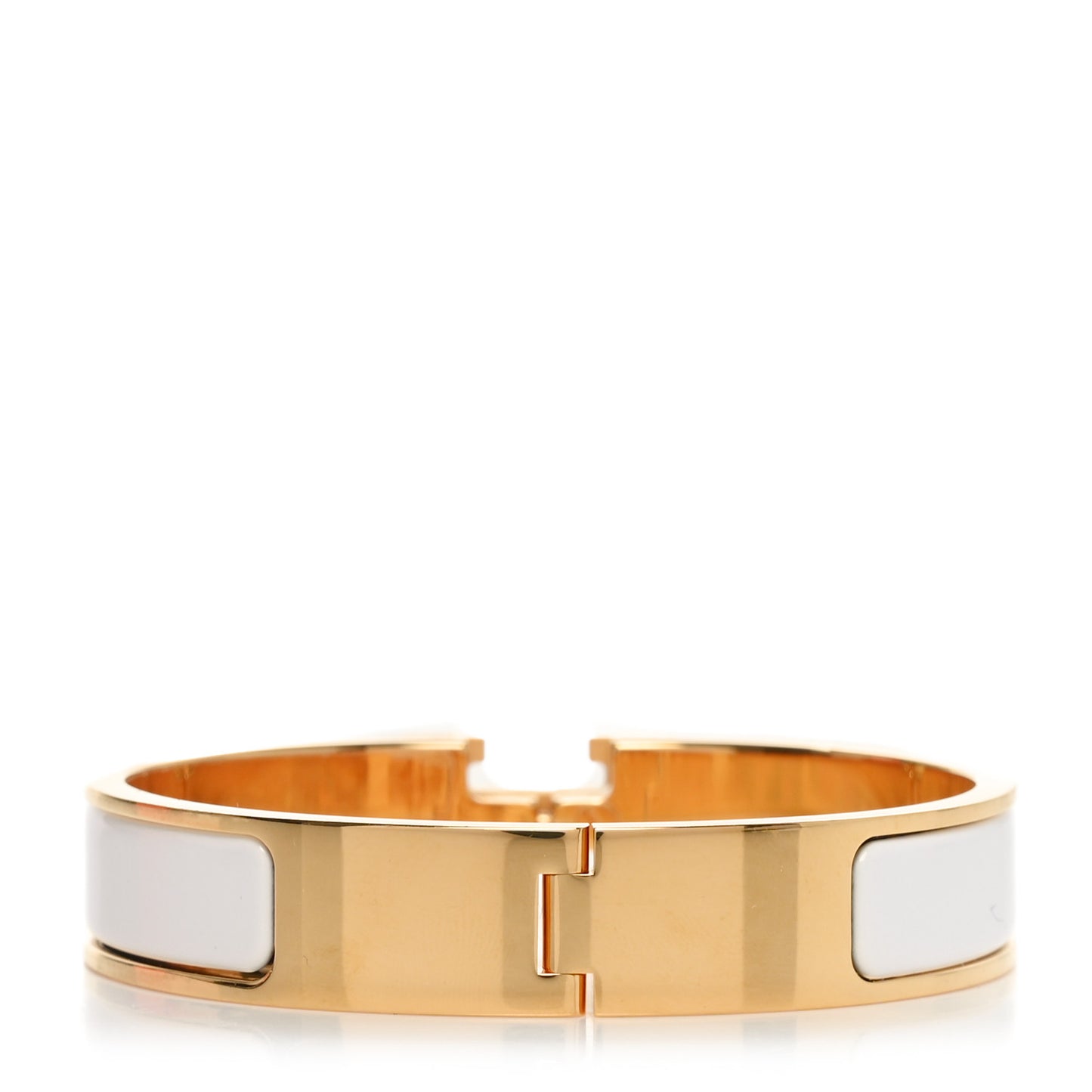 Enamel Narrow Clic Clac H Bracelet PM White