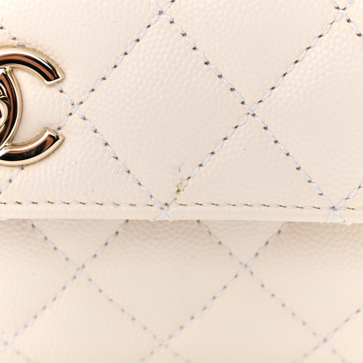 Chanel Caviar Quilted Mini Coco Handle Flap White 11 of 12