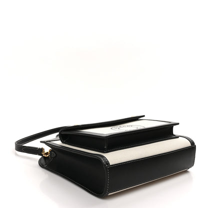 Burberry Canvas Smooth Calfskin Two Tone Mini Pocket Bag White Black 3 of 9