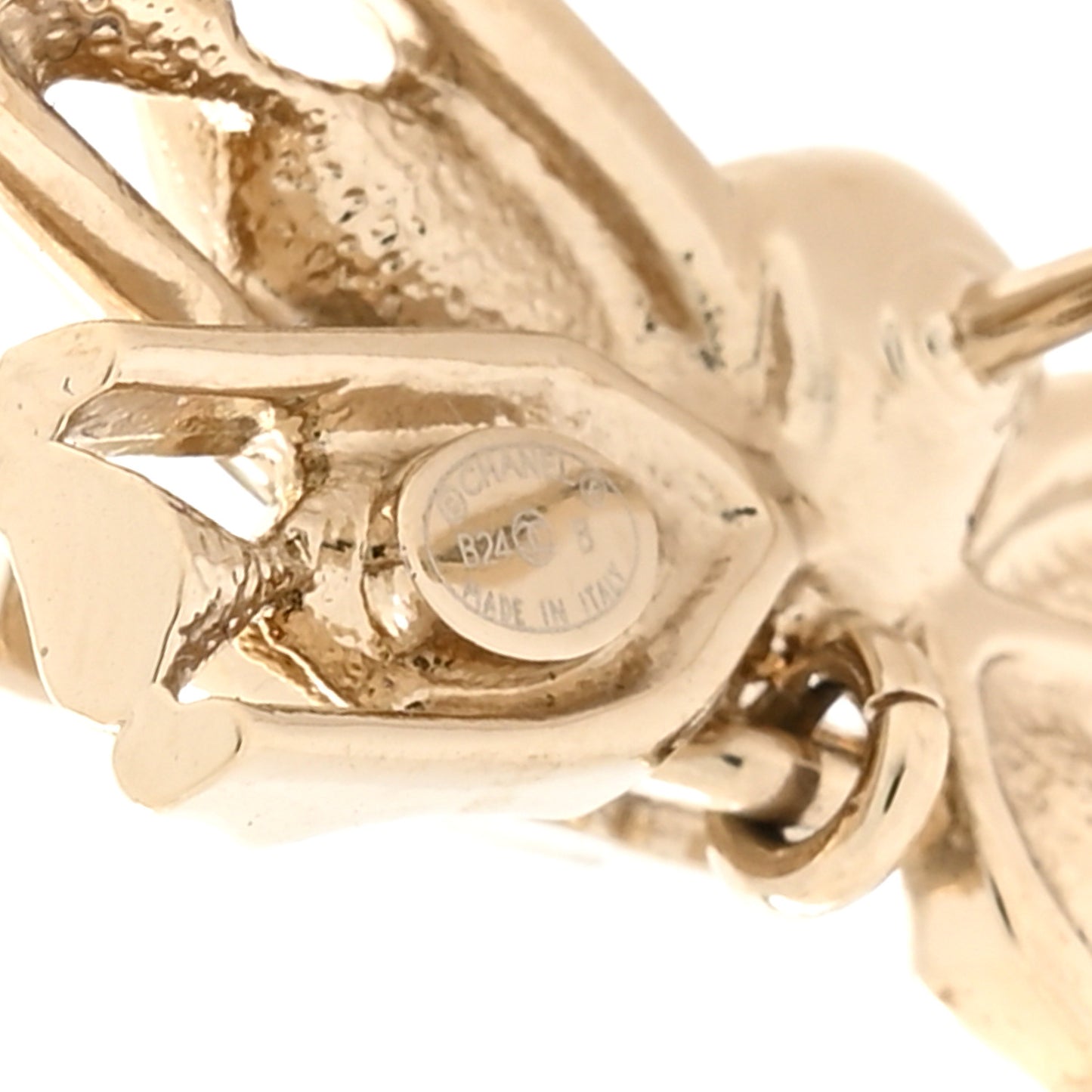 Crystal CC Bow Drop Earrings Gold