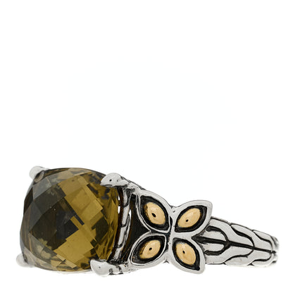 John Hardy Sterling Silver 18K Yellow Gold Olive Quartz Batu Kawung Ring 54 7 3 of 5
