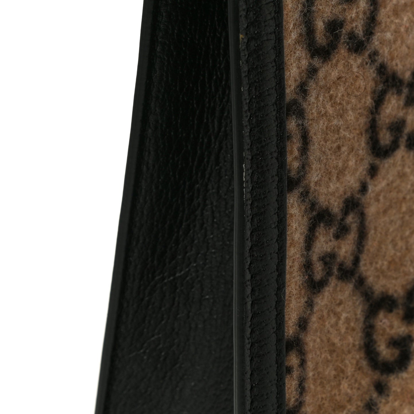 Monogram Wool Pouch Brown