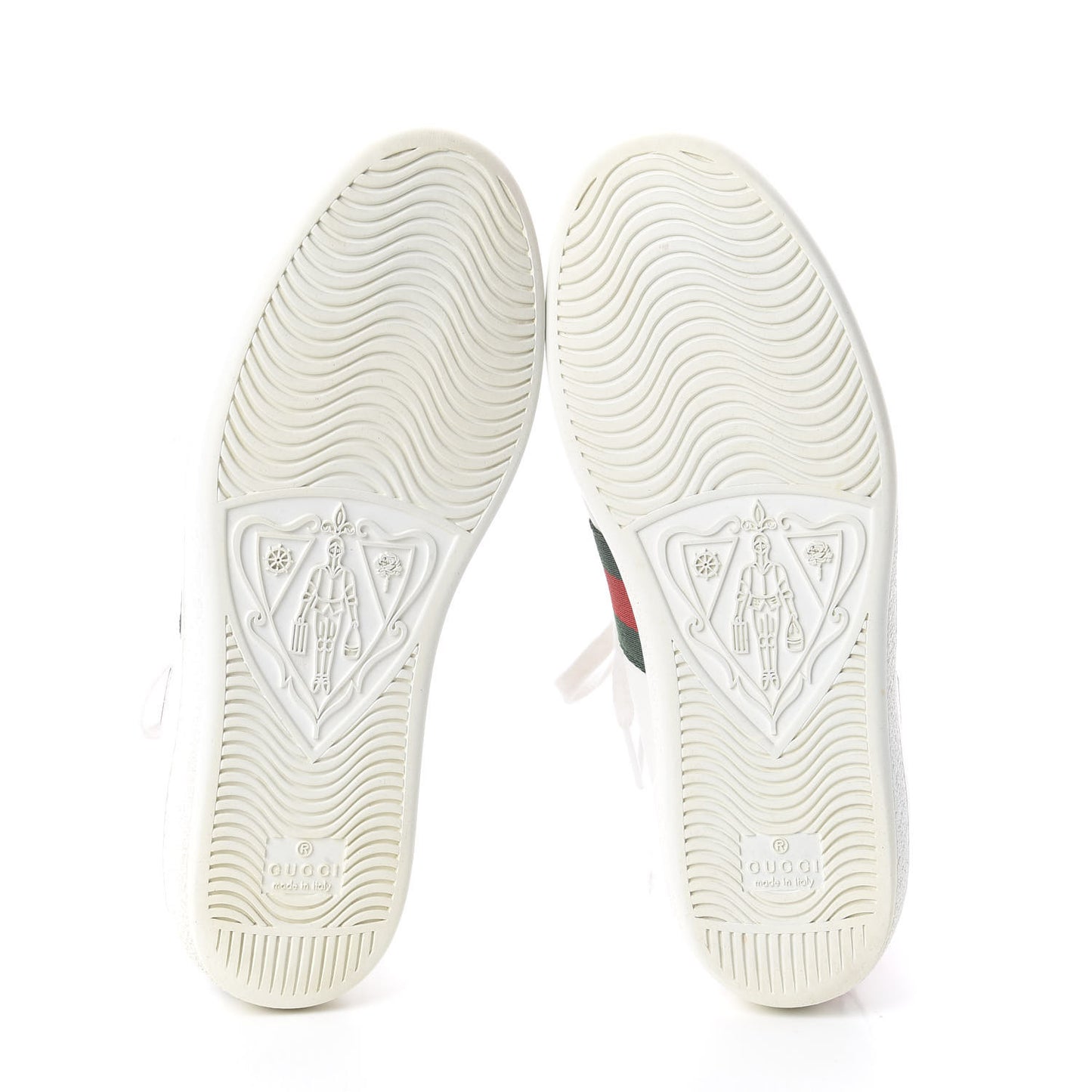 Calfskin Web Heart Embroidered Womens Ace Sneakers 37 White