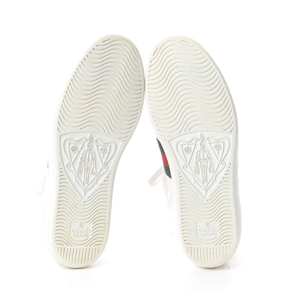 Gucci Calfskin Web Heart Embroidered Womens Ace Sneakers 37 White 6 of 6