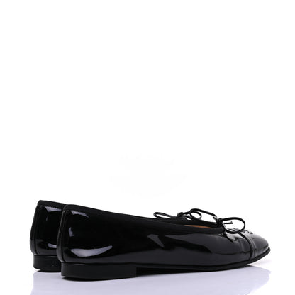 Chanel Patent CC Cap Toe Ballerina Flats 36.5 Black 4 of 13