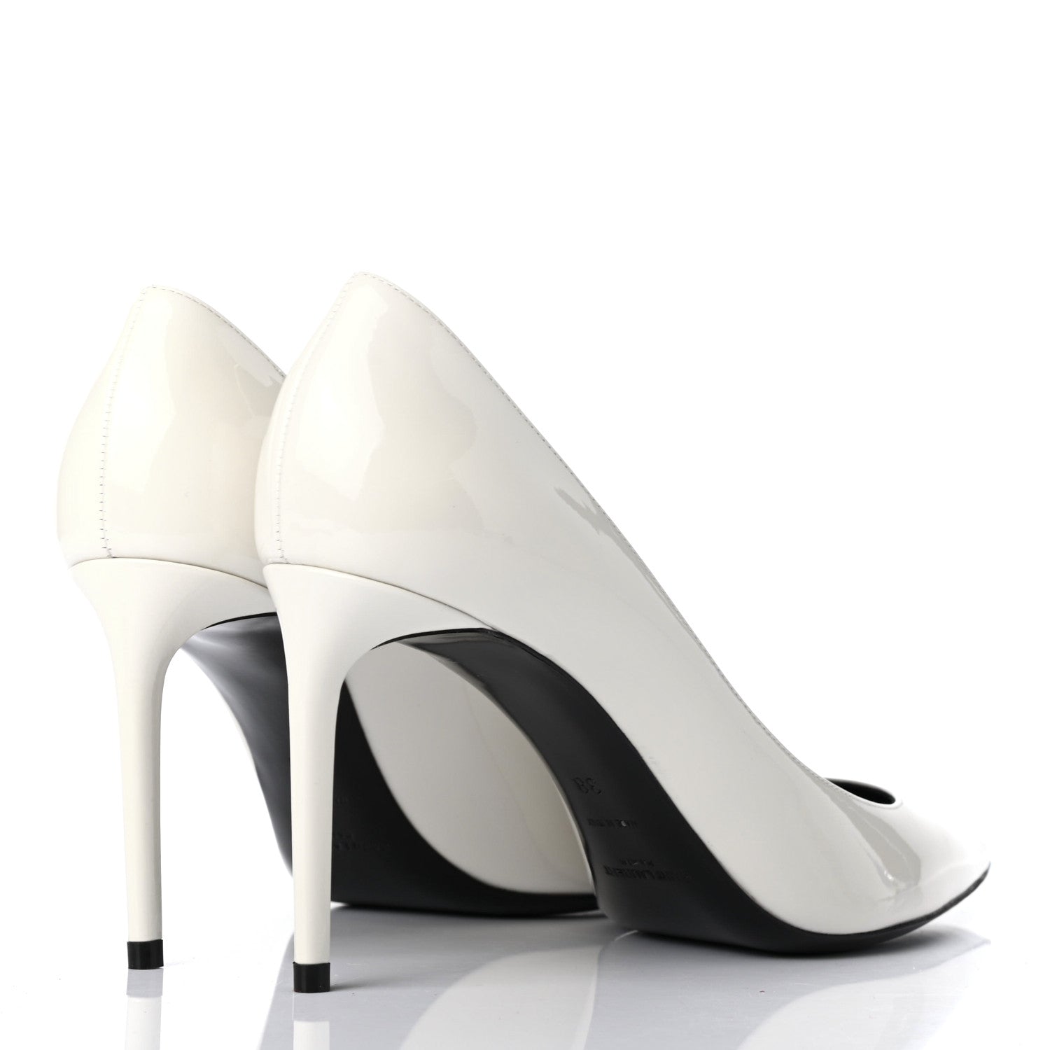 Saint Laurent Patent Calfskin Zoe 85 Pumps 38 Chiffon Neutro 4 of 9