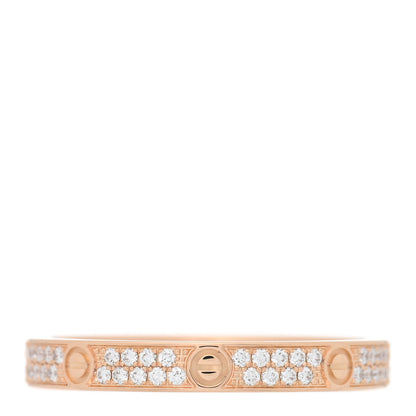 Cartier 18K Pink Gold Diamond 2.6mm LOVE Paved Band Ring 52 6 3 of 4