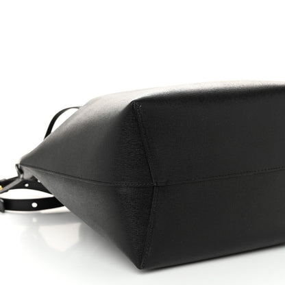 Mansur Gavriel Calfskin Mini Bucket Bag Black Royal Blu 10 of 12