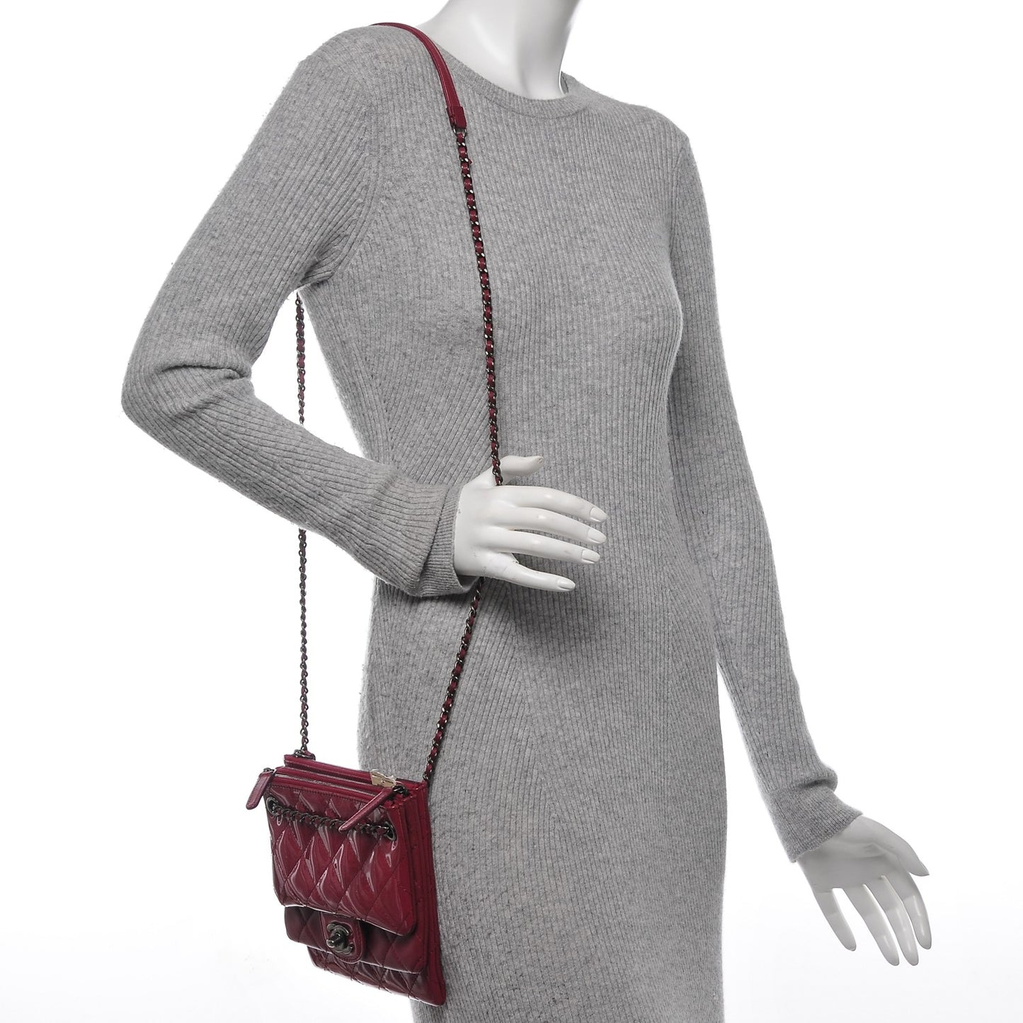 Patent Quilted Crossbody Pink