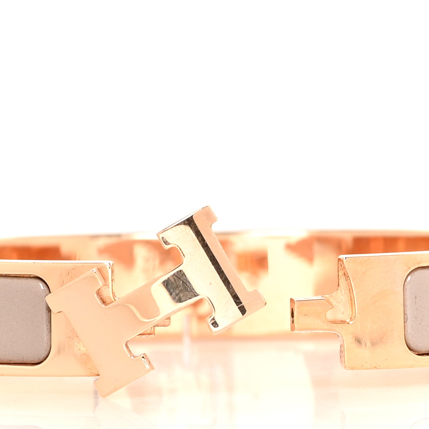 Hermes Enamel Narrow Clic Clac H Bracelet GM Marron Glace 4 of 5