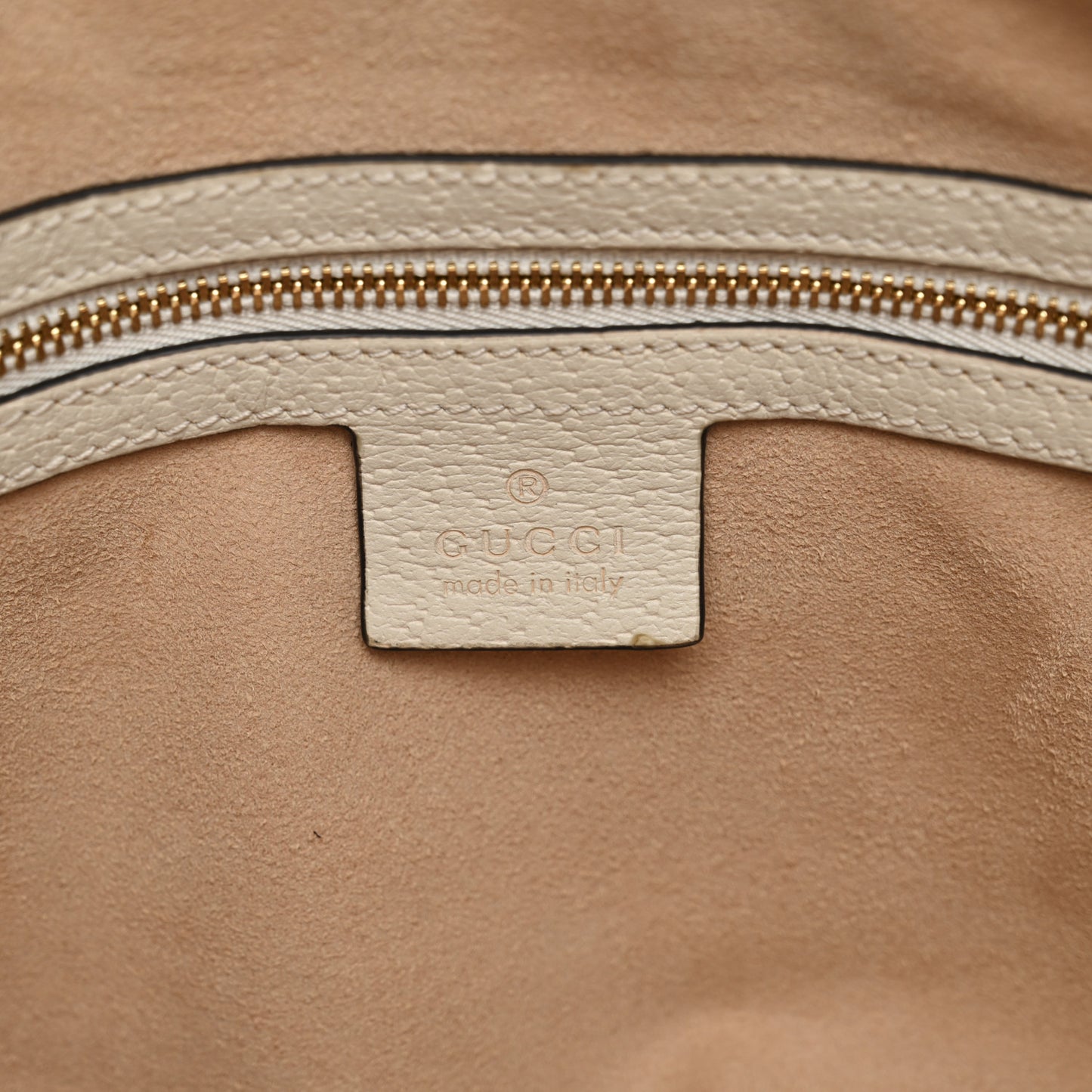 Textured Dollar Calfskin Web Medium Ophidia Boston White
