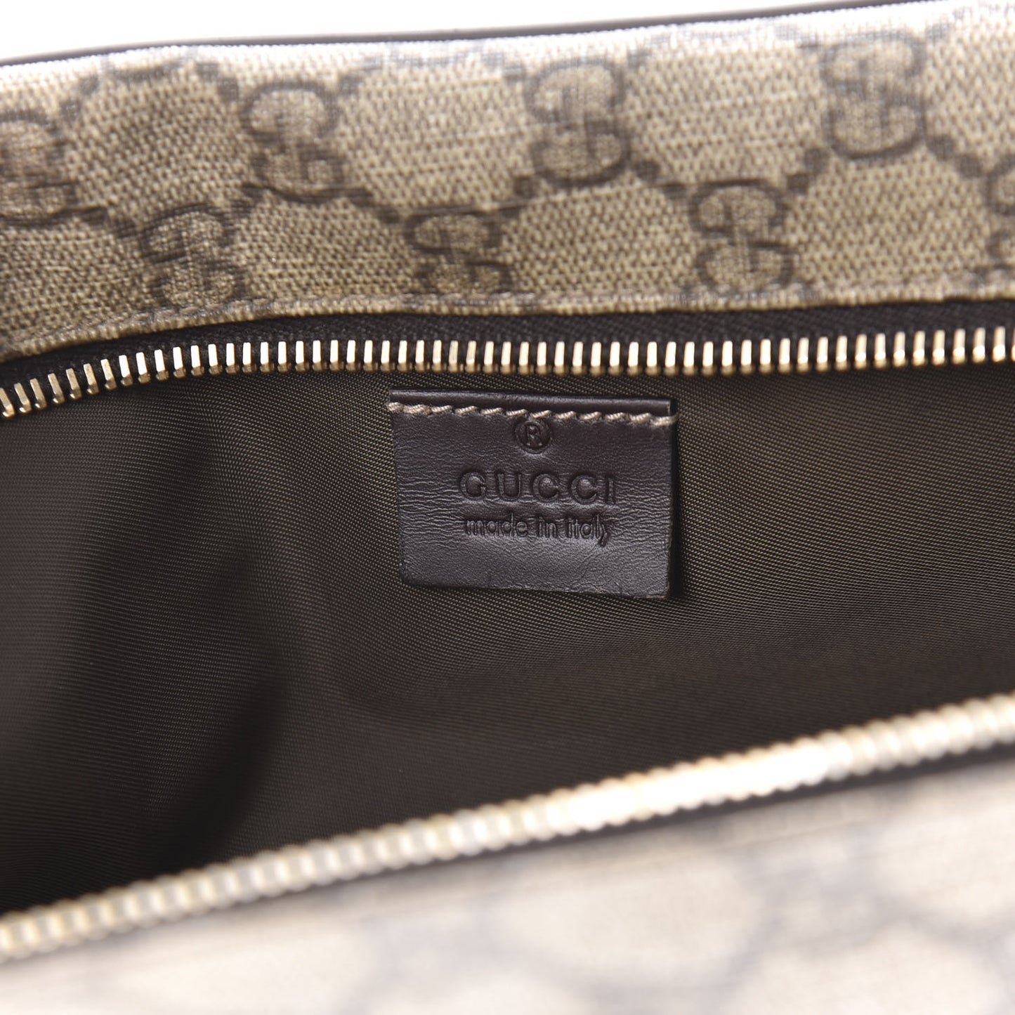 GG Supreme Monogram Toiletry Case Dark Brown