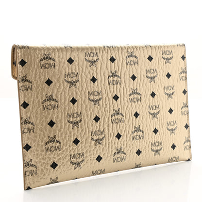 MCM Metallic Visetos Envelope Clutch Gold 3 of 6
