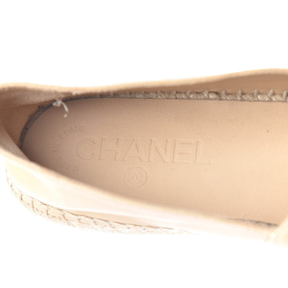 Chanel Lambskin CC Espadrilles 37 Beige Black 6 of 11