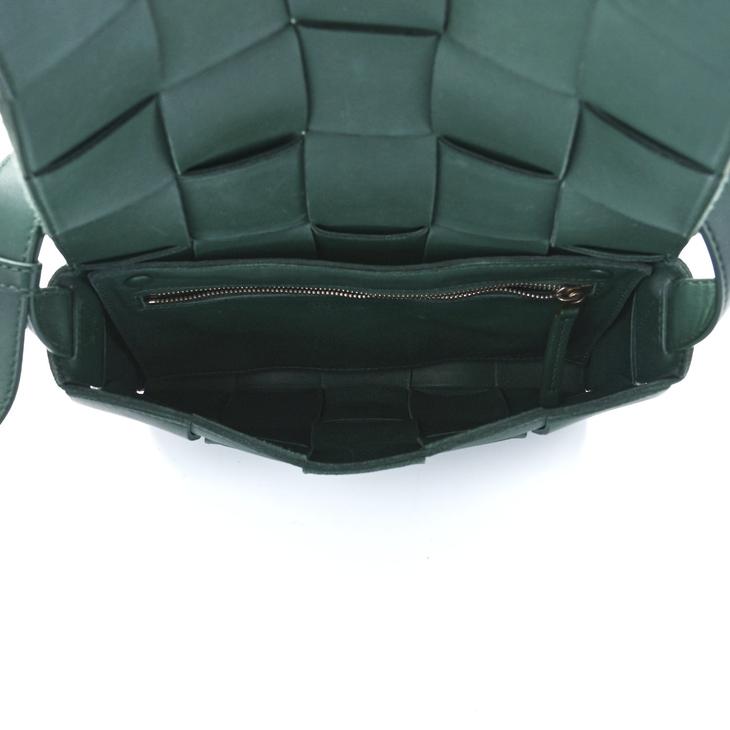 Lambskin Maxi Intrecciato Cassette Crossbody Bag Raintree Green